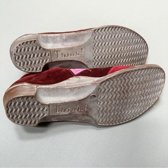 THINK! Red patchwork suede walking shoes loafers sneakers, women’s EU 37. - Picture 3 of 8